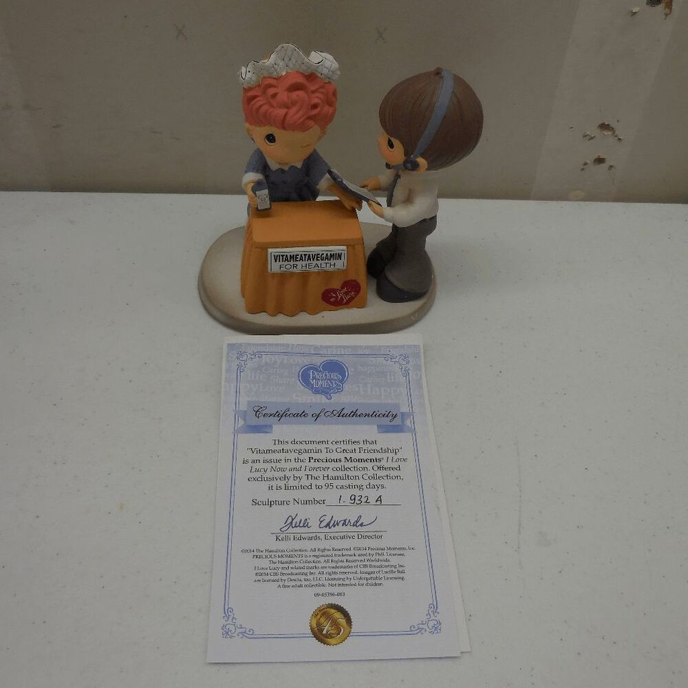 Precious Moments "Vitameatavegamin To Great Friendship" Figurine I Love Lucy COA